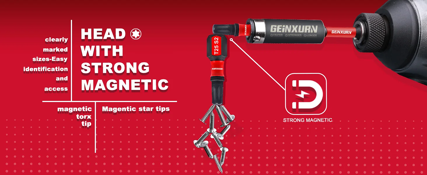 Impact Tough T25 Torx Driver Bits | 1-Inch Magnetic S2 Alloy Steel Impact Bit Set 11