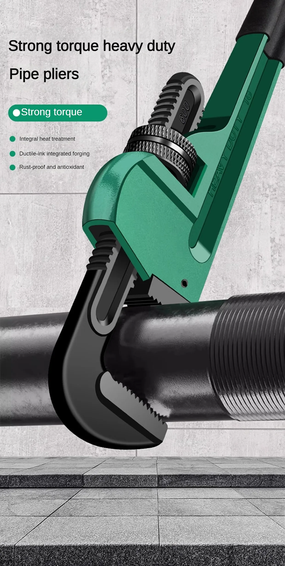 Heavy Duty Pipe Wrench | Industrial Plumbing Pliers 12