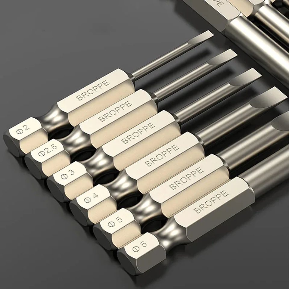 S2 Steel Magnetic Slotted Bits | 1/4