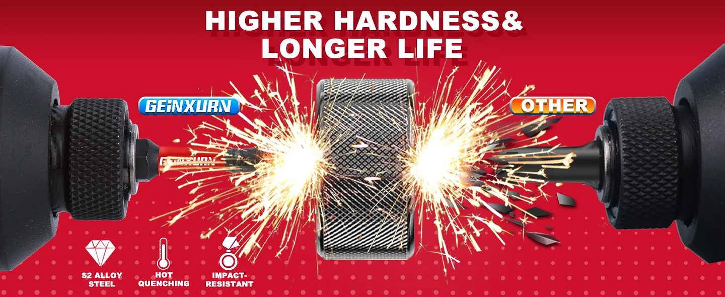 Impact Tough T25 Torx Driver Bits | 1-Inch Magnetic S2 Alloy Steel Impact Bit Set 13