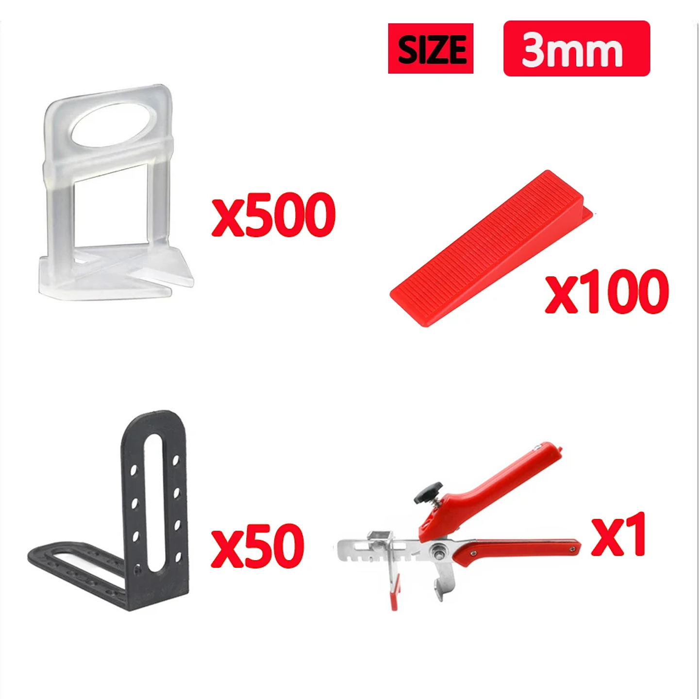 Tile Leveling Clips | 1mm–3mm Pro Floor Spacer Bases 8