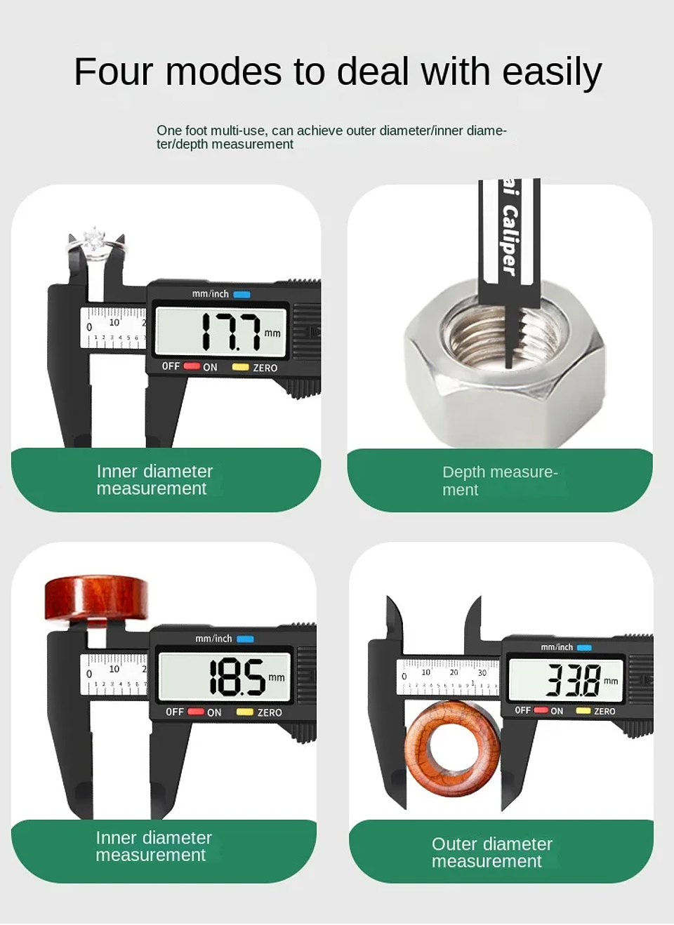 150mm Digital Electronic Caliper | Carbon Fiber Micrometer Tool 20