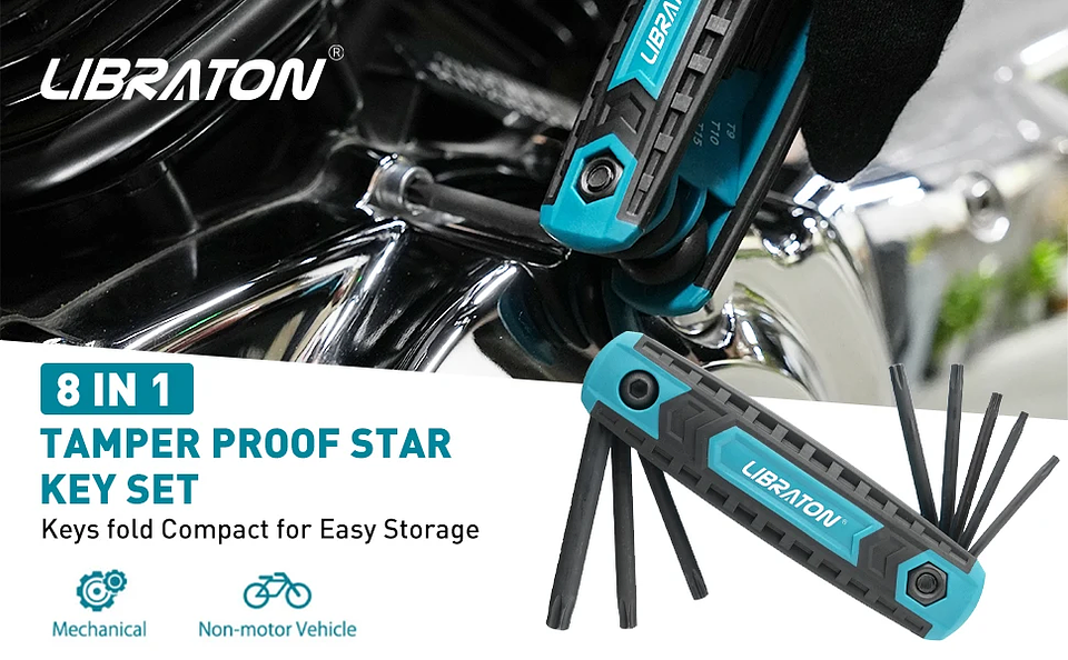 8-in-1 Folding Key Set | Portable Metric Hex & Tamper-Proof Torx 10