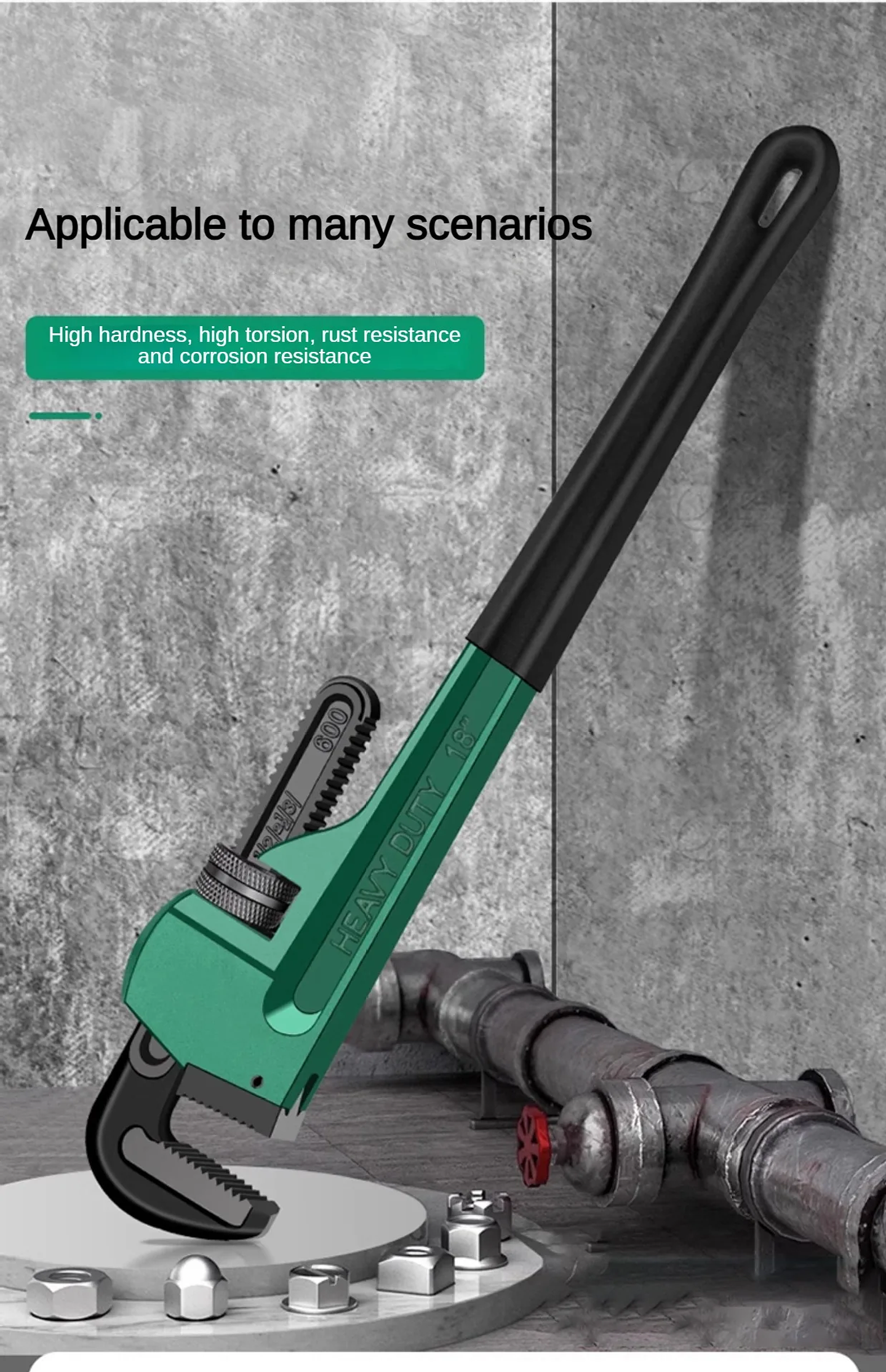 Heavy Duty Pipe Wrench | Industrial Plumbing Pliers 14