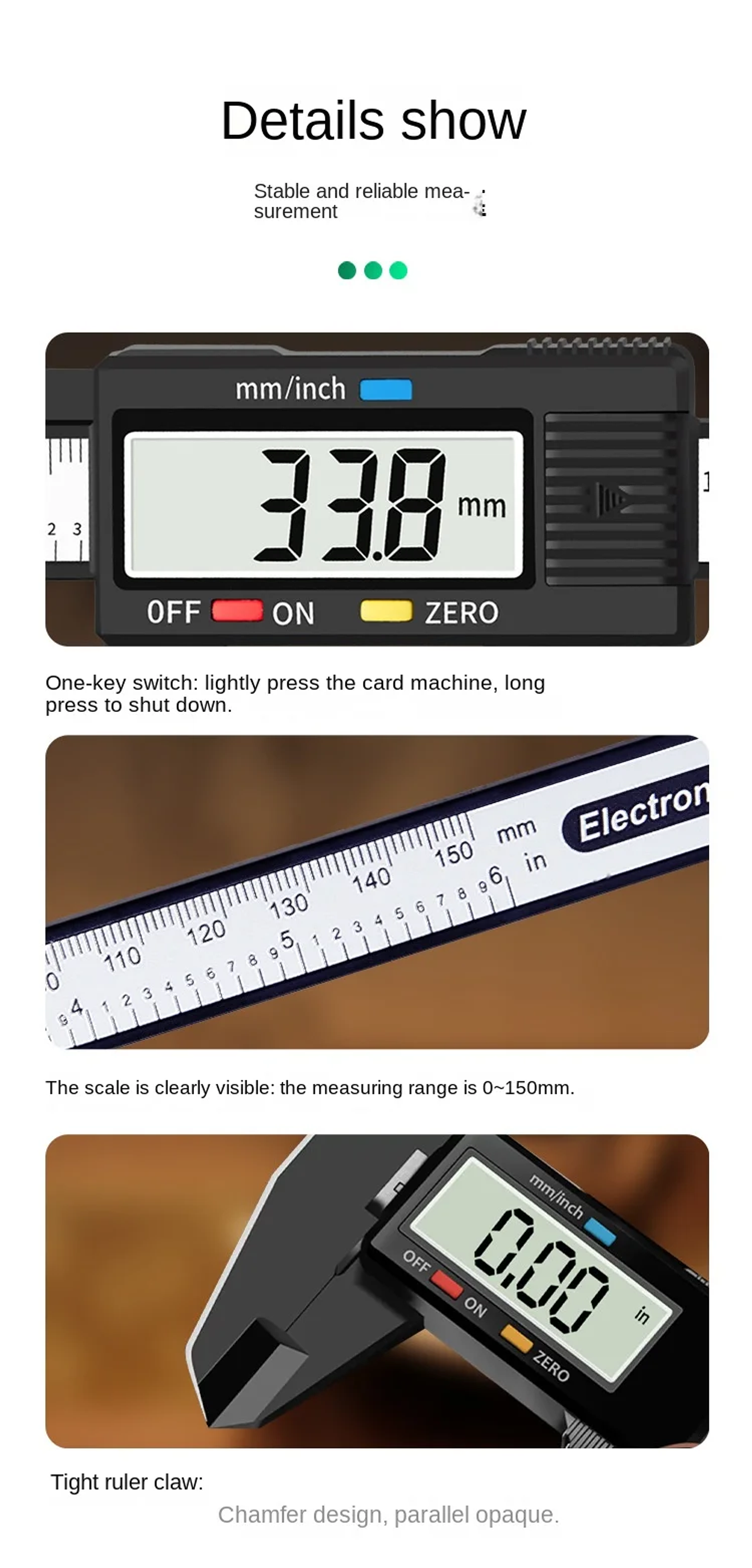 150mm Digital Electronic Caliper | Carbon Fiber Micrometer Tool 21