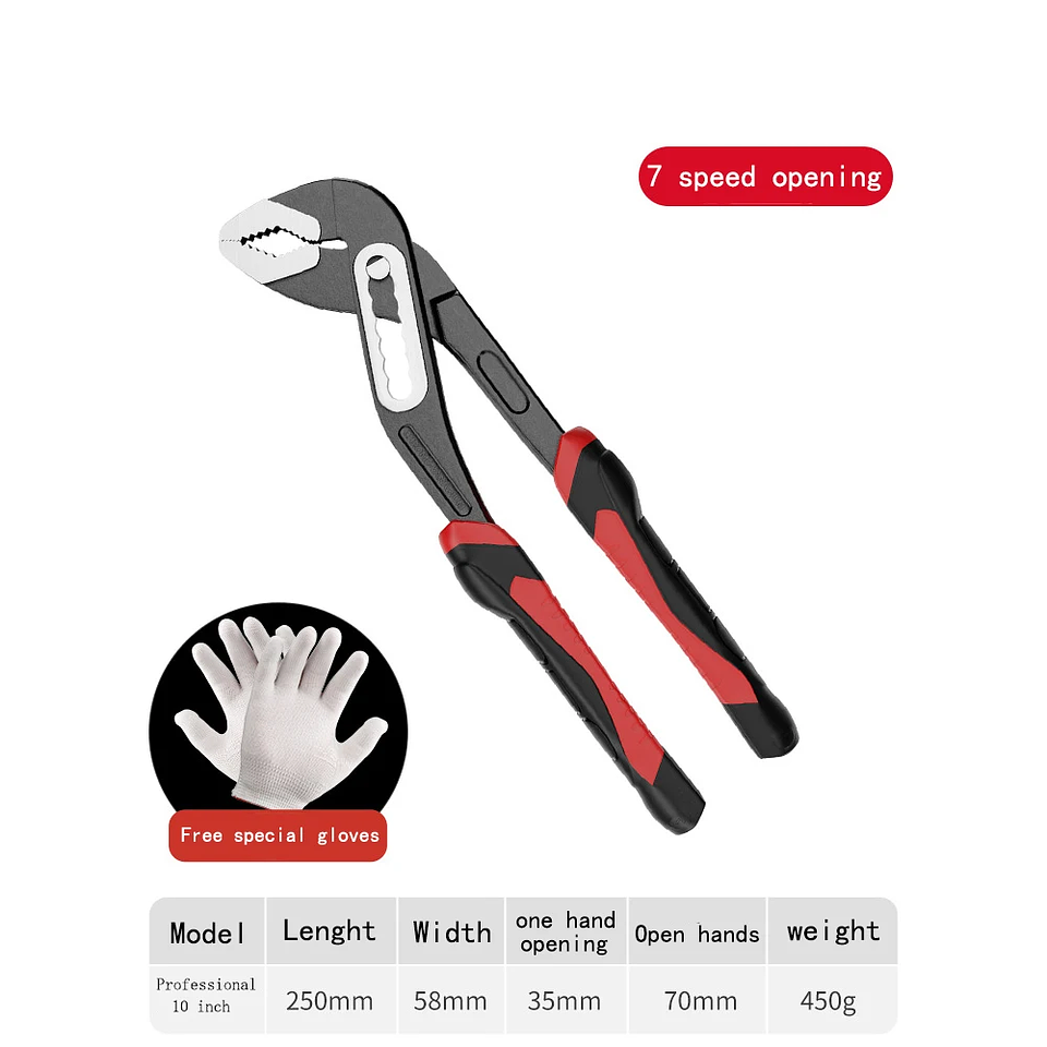 Universal Water Pump Pliers | Multi-Function Quick-Adjust Pipe Wrench 7