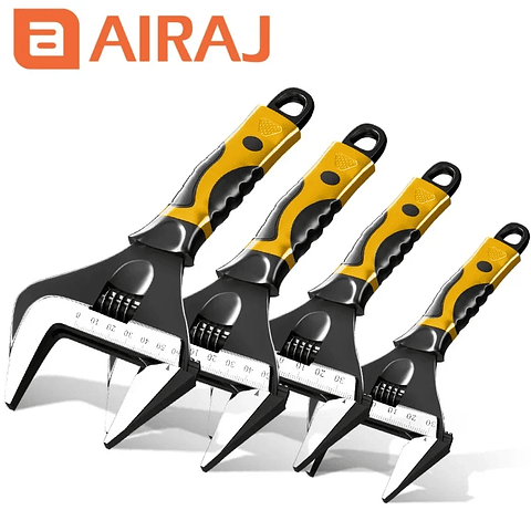 Wide-Opening Adjustable Wrench | Professional Cr-V High-Torque Spanner
