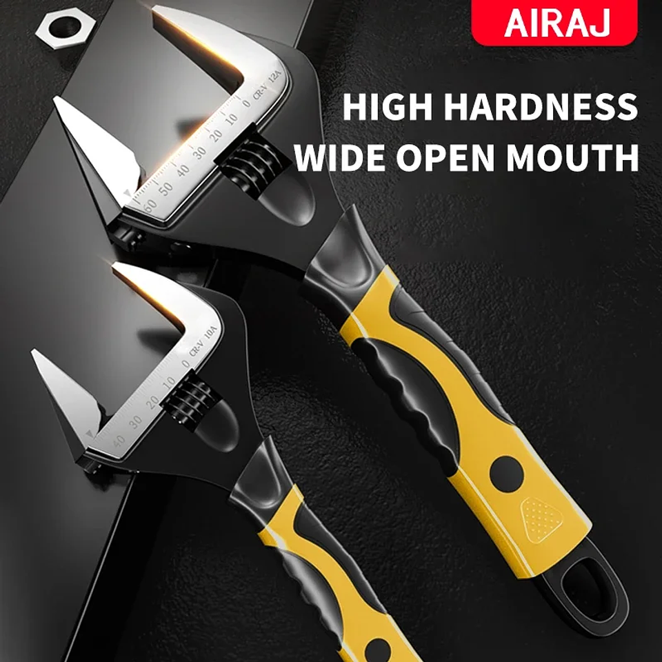 Wide-Opening Adjustable Wrench | Professional Cr-V High-Torque Spanner 2
