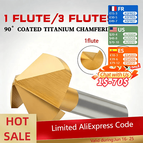 90° Titanium Countersink Drill Bit | M35 HSS Chamfering Tool