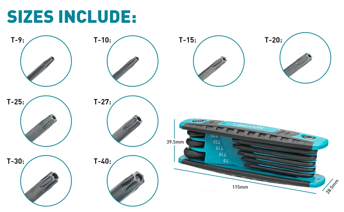 8-in-1 Folding Key Set | Portable Metric Hex & Tamper-Proof Torx 12