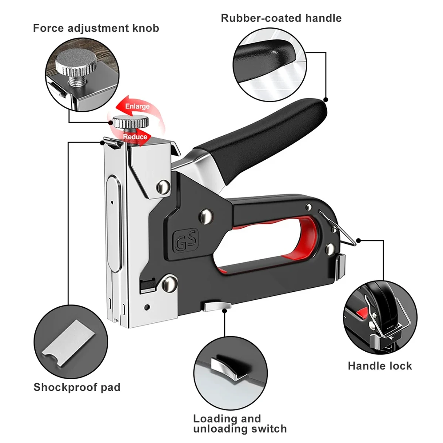 4-in-1 Heavy Duty Staple Gun Kit | Manual Nailer & 4000 Nails 12