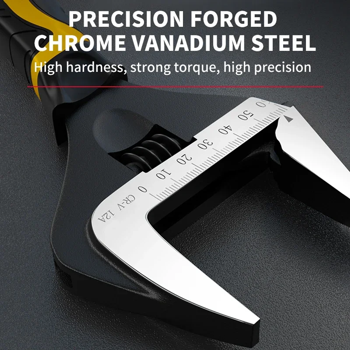 Wide-Opening Adjustable Wrench | Professional Cr-V High-Torque Spanner 6
