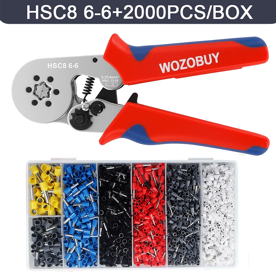 WOZOBUY Ferrule Crimping Tool | HSC8 6-4/6-6 Wire End Plier 12
