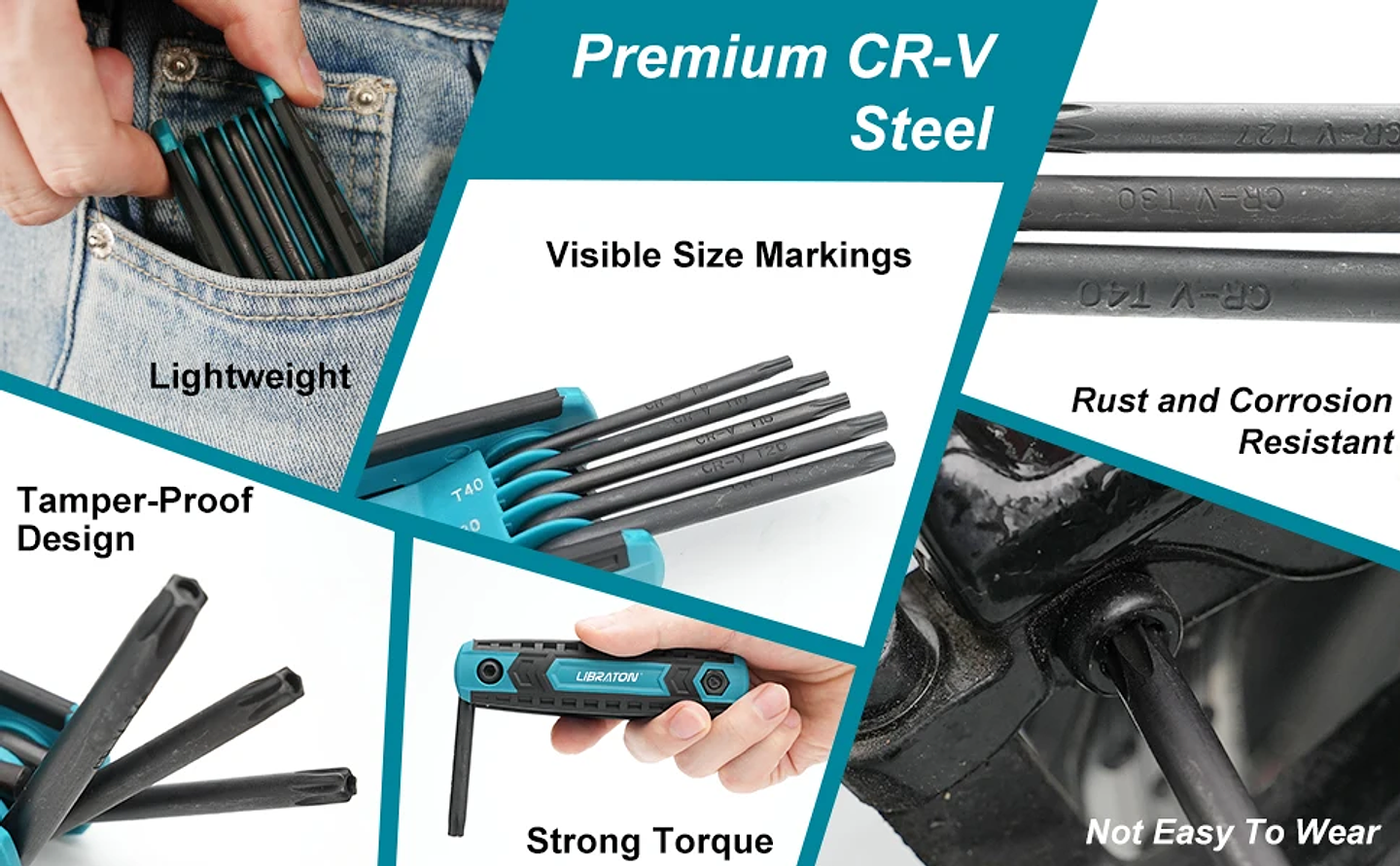 8-in-1 Folding Key Set | Portable Metric Hex & Tamper-Proof Torx 14