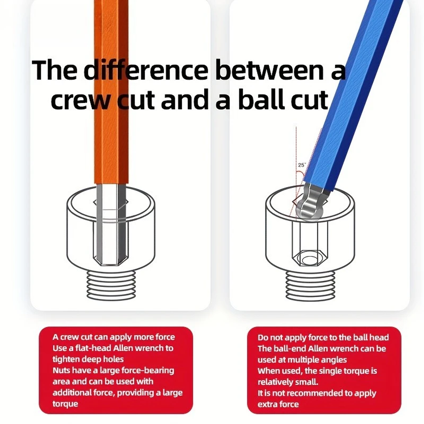 9-Piece Industrial Ball End Hex Key Set | Color-Coded Heavy Duty Allen Wrenches 4