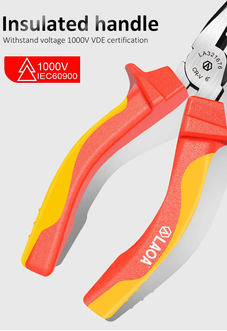 Insulated Pliers Series | 1000V High-Voltage Resistant Combination, Diagonal & Needle Nose Pliers | Professional Electrician Tools 29