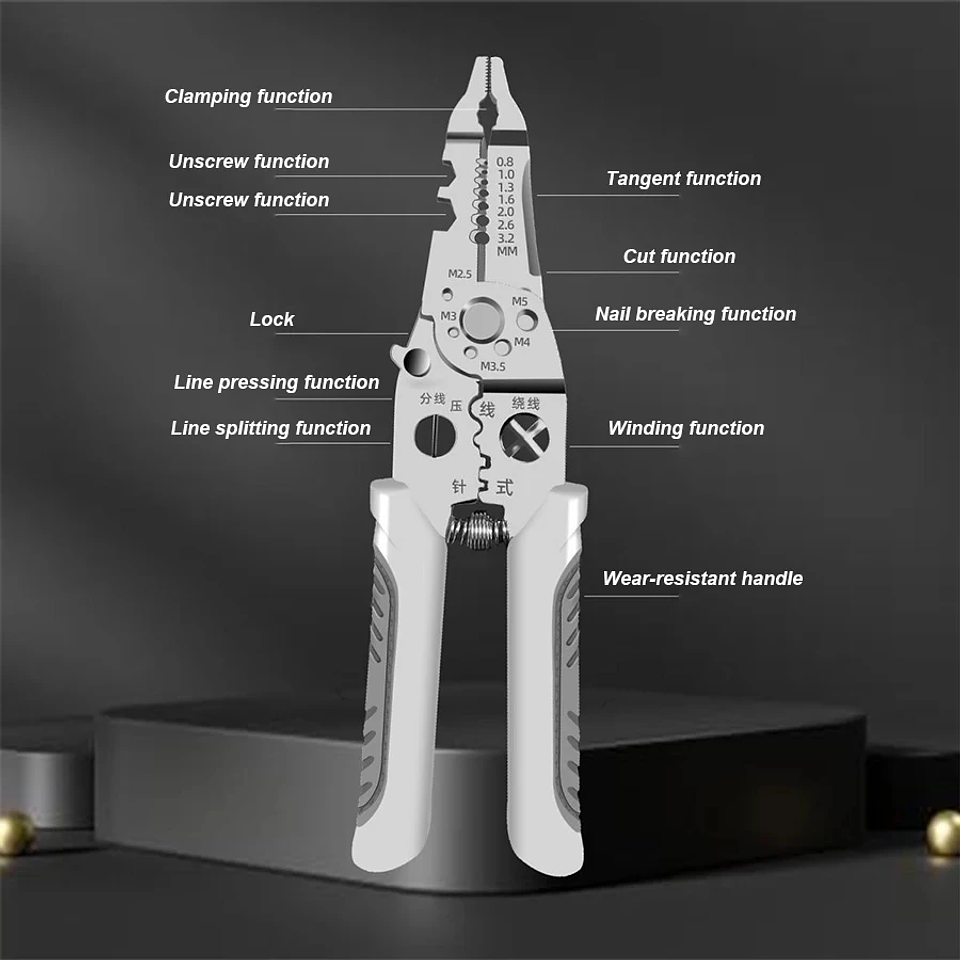 Professional Wire Stripper | Multifunctional Electrician Crimper & Cutter 12