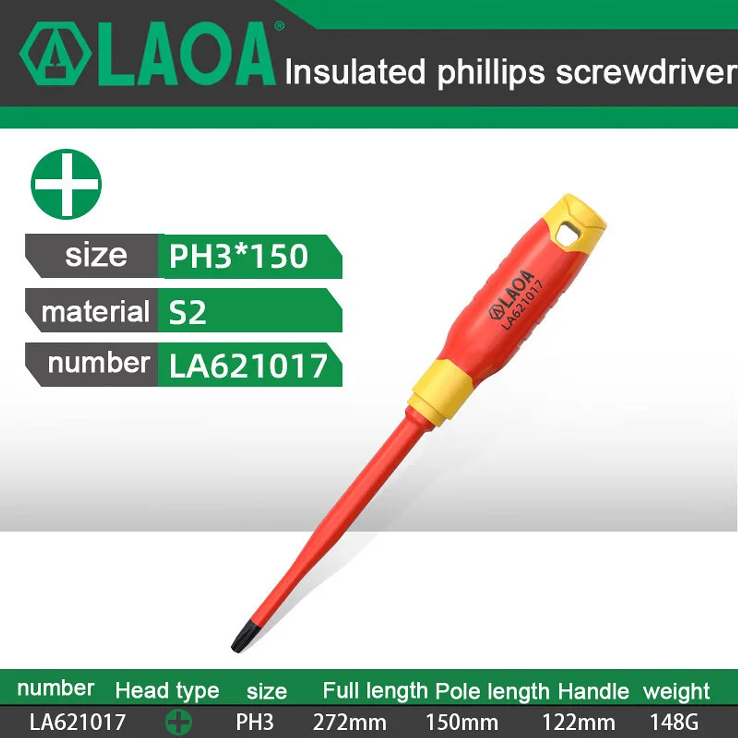 Insulated Screwdriver | 1000V High-Voltage Magnetic Driver 15