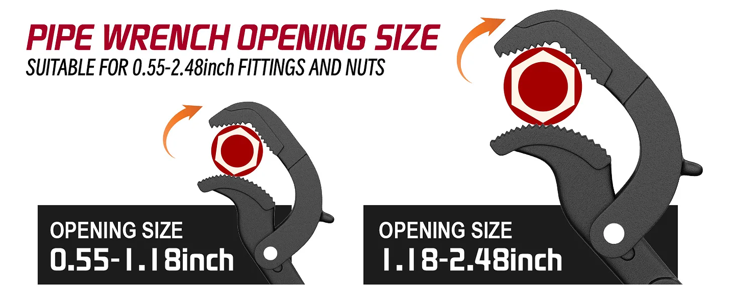 Self-Adjusting Pipe Wrench Set | 10