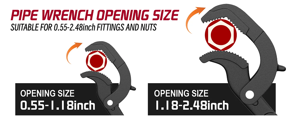 Self-Adjusting Pipe Wrench Set | 10