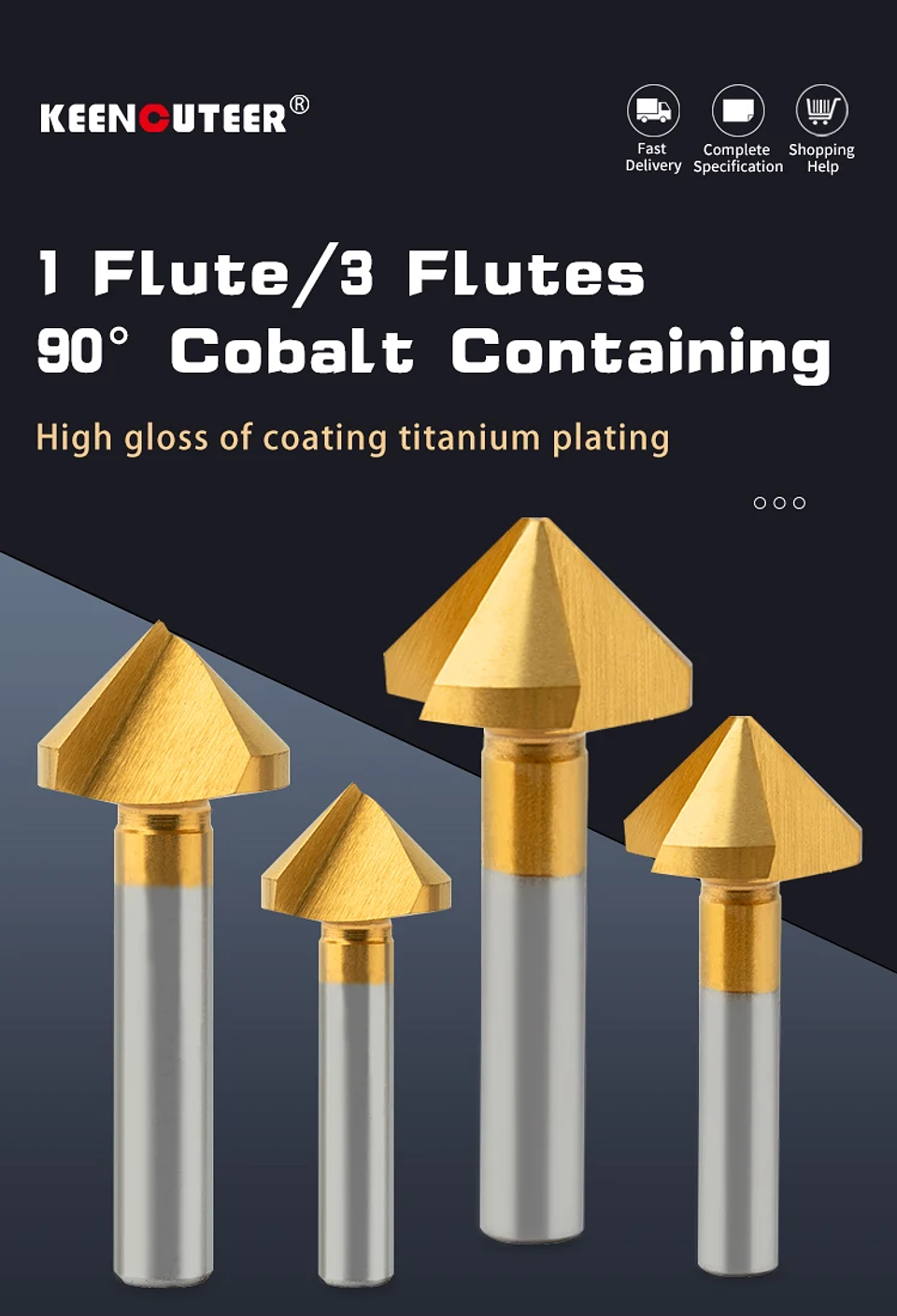 90° Titanium Countersink Drill Bit | M35 HSS Chamfering Tool 9