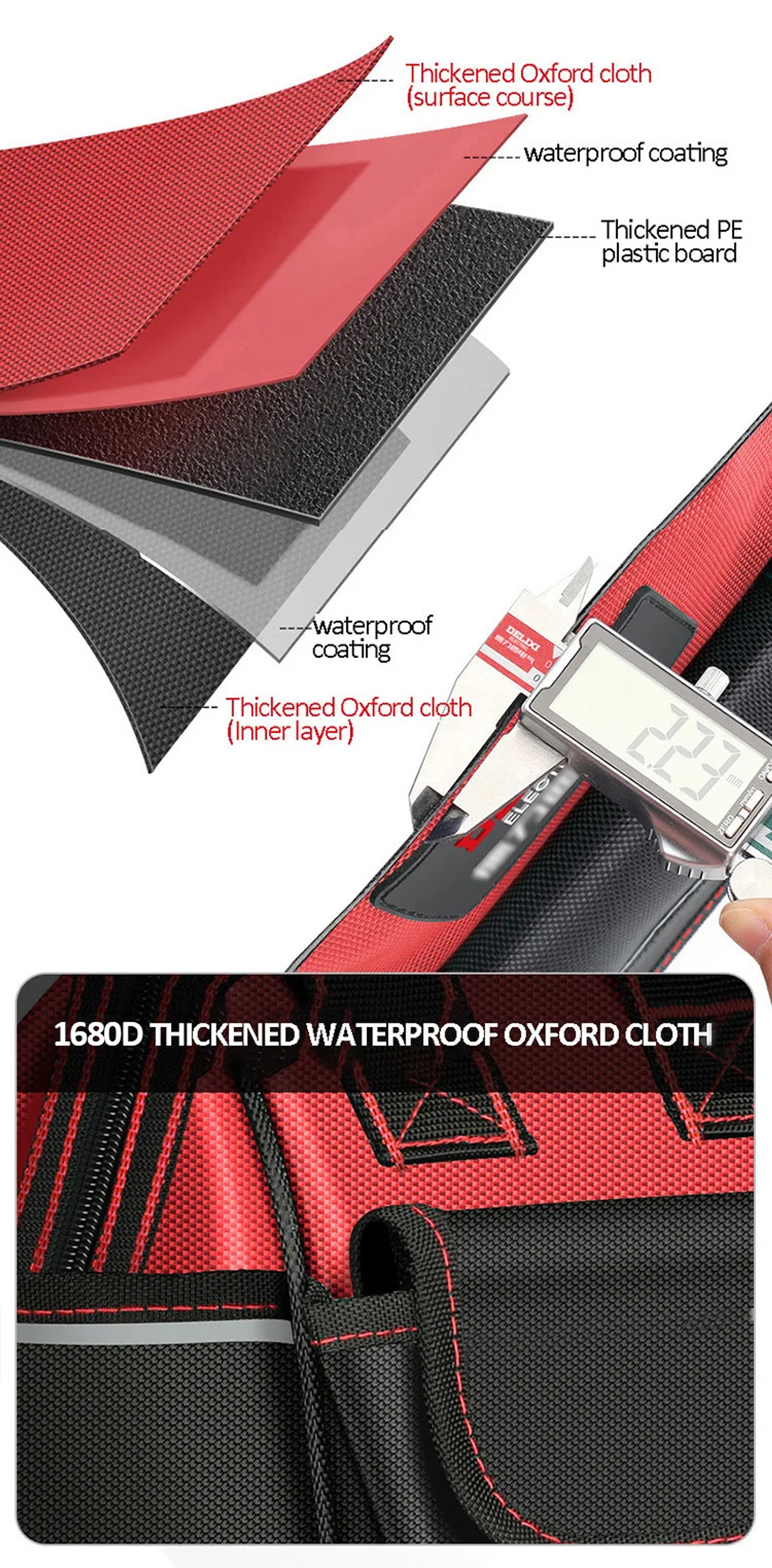 Heavy-Duty Tool Bag | Waterproof Multi-Pocket Organizer for Electricians & Mechanics 19