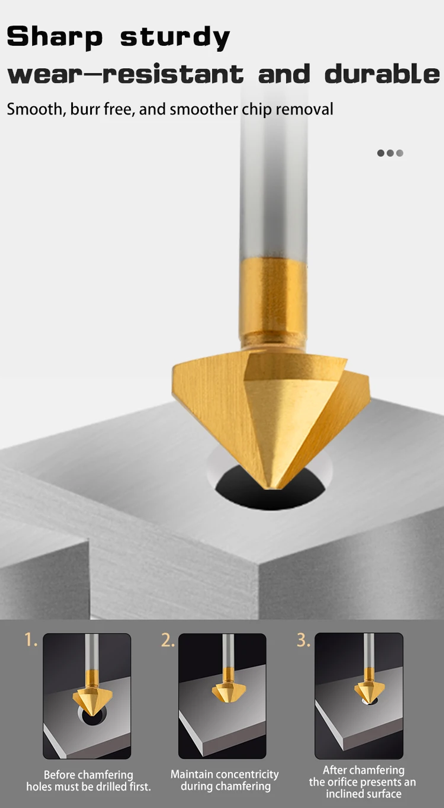 90° Titanium Countersink Drill Bit | M35 HSS Chamfering Tool 10