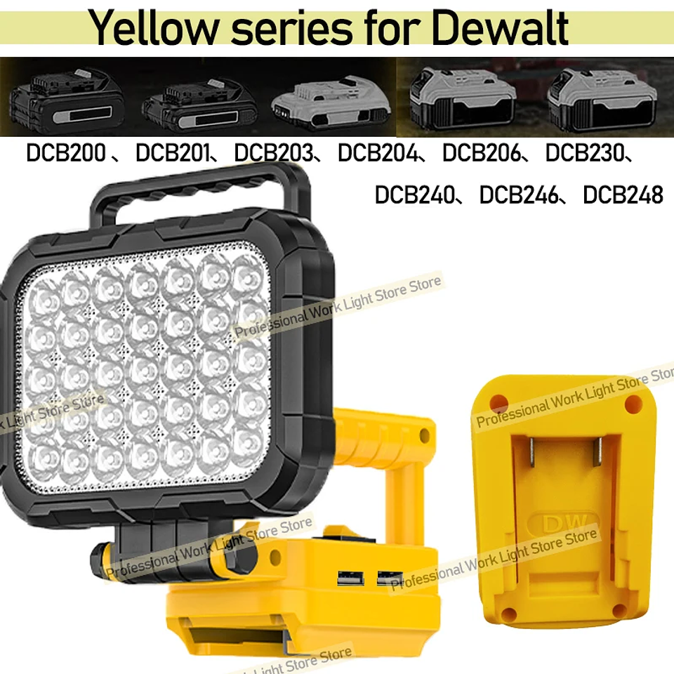 Cordless LED Work Light for Makita, DeWalt & Milwaukee 18V 4