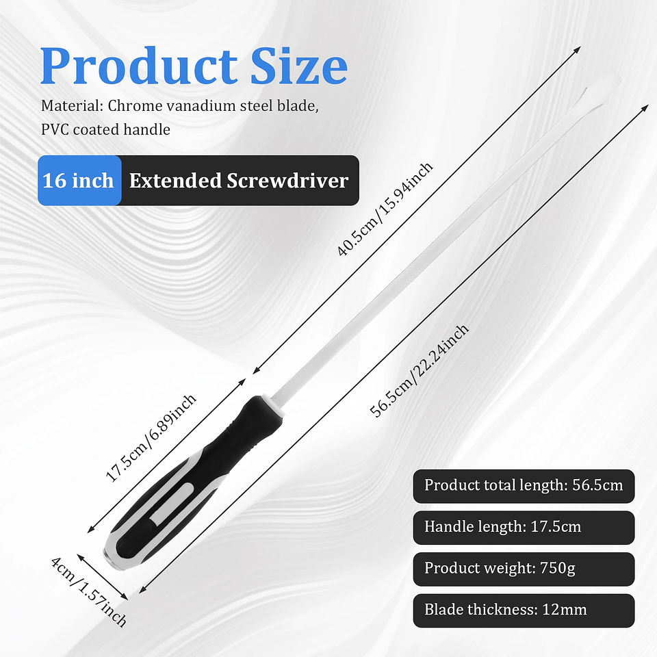 22-Inch Heavy Duty Demolition Screwdriver | Extended Cr-V Impact Tool 8