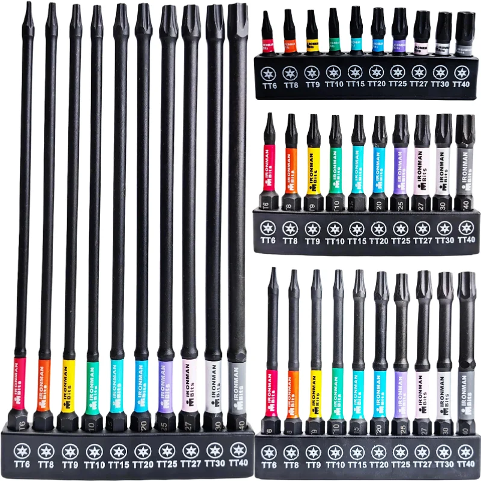 S2 Impact Shock Absorbent Torx Bit Set | High-Torque Magnetic Star Bits 1