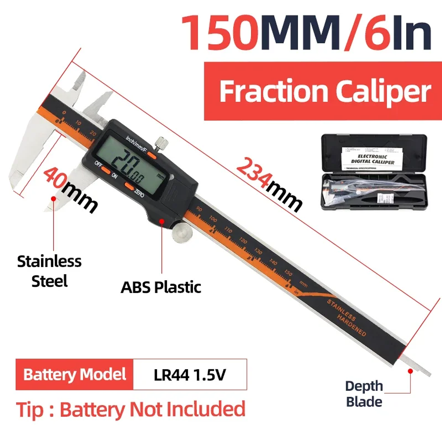 Professional Digital Caliper Set | 0-150mm Stainless Steel Electronic Micrometer 10
