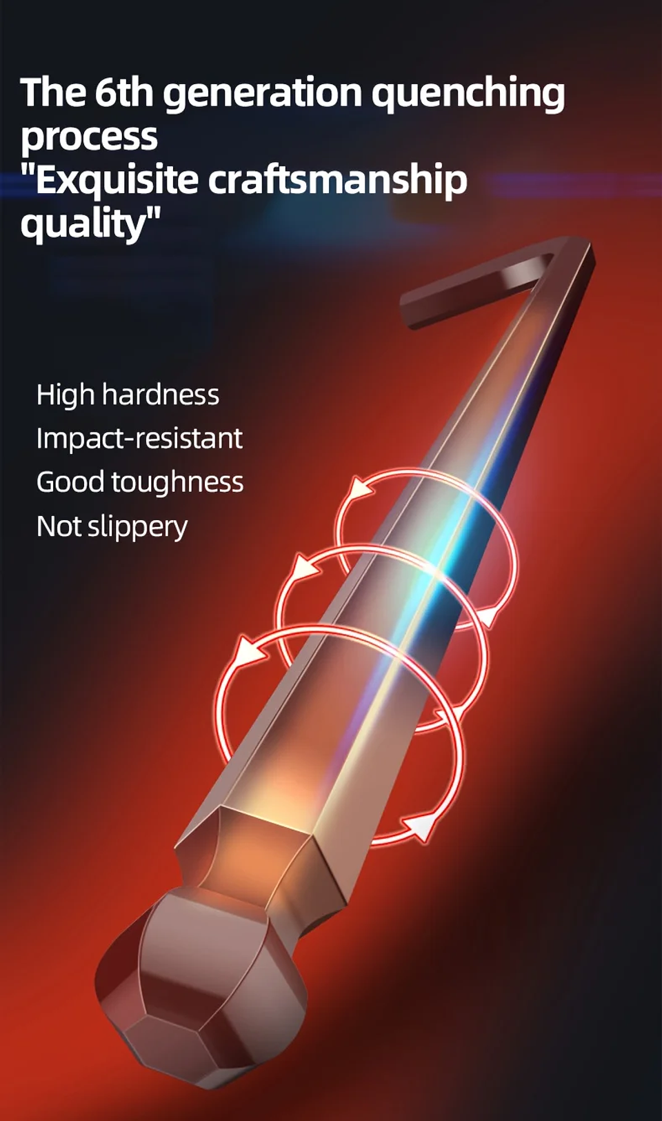 9-Piece Industrial Ball End Hex Key Set | Color-Coded Heavy Duty Allen Wrenches 14