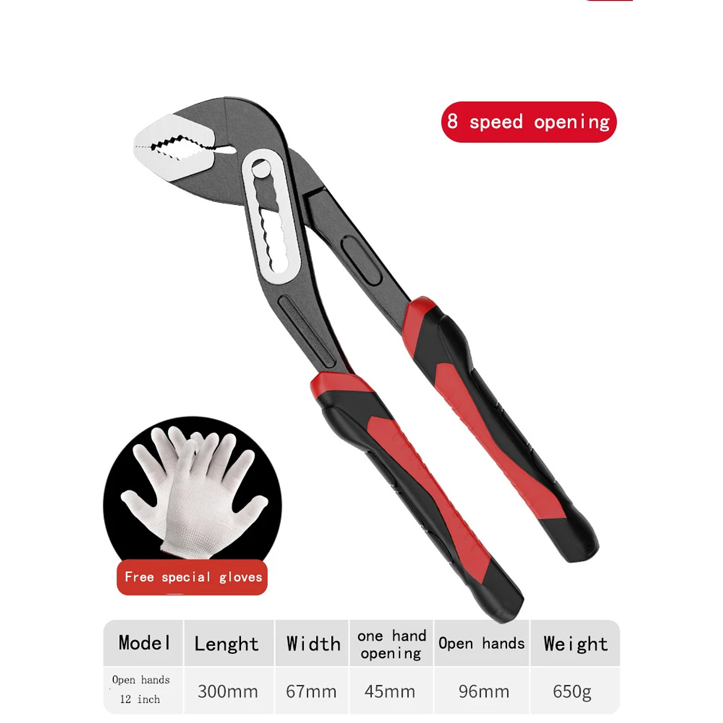 Universal Water Pump Pliers | Multi-Function Quick-Adjust Pipe Wrench 18