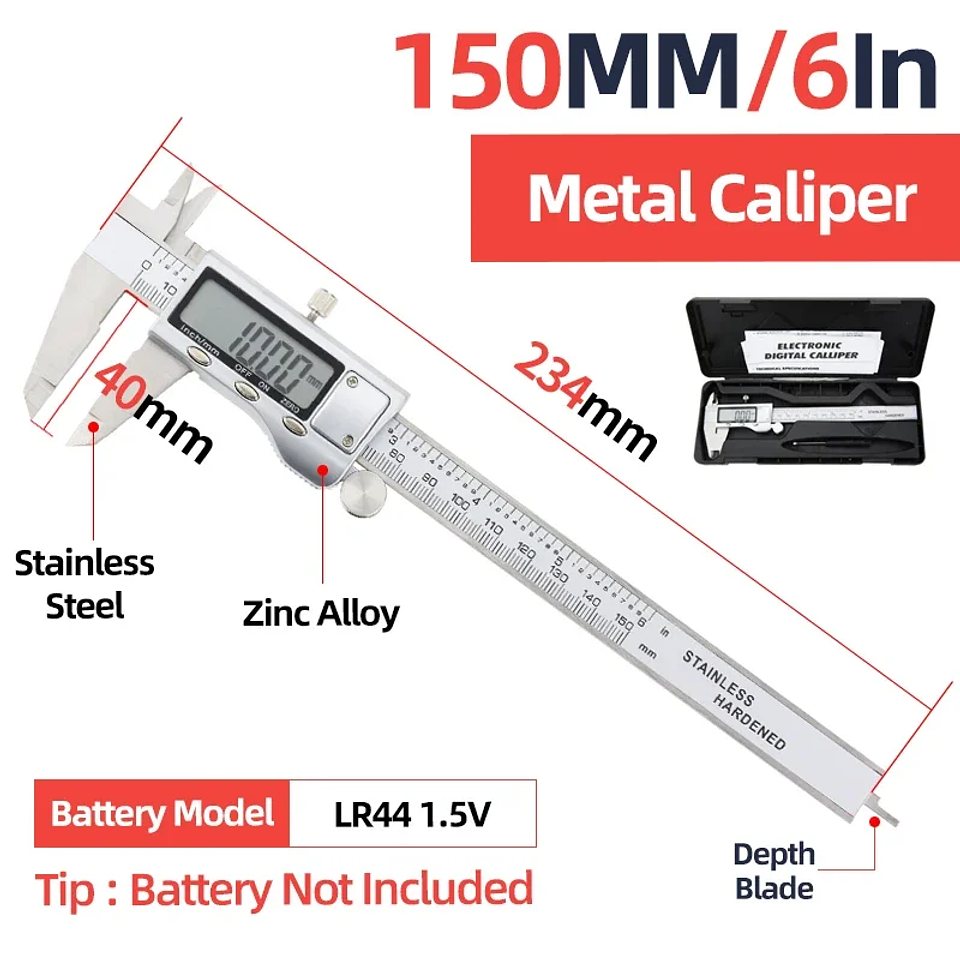Professional Digital Caliper Set | 0-150mm Stainless Steel Electronic Micrometer 14