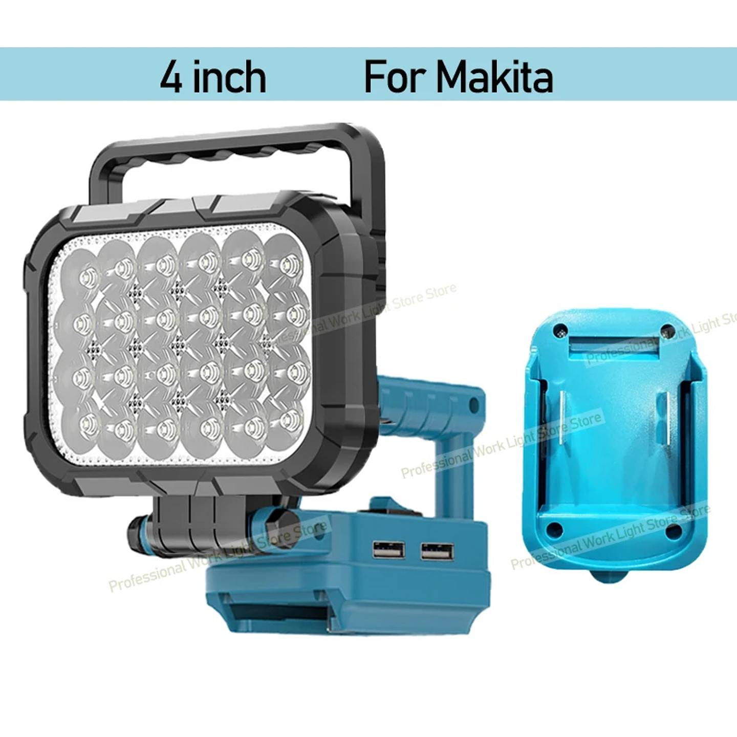 Cordless LED Work Light for Makita, DeWalt & Milwaukee 18V 9