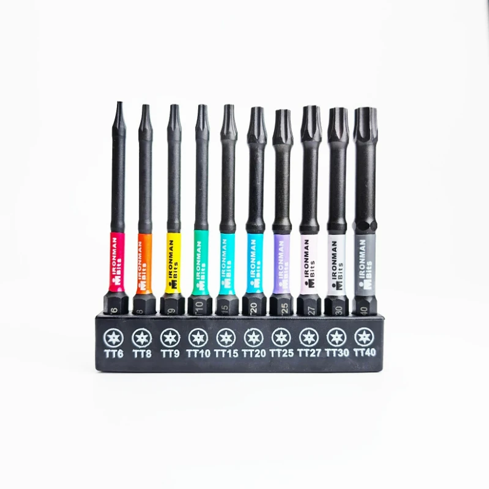 S2 Impact Shock Absorbent Torx Bit Set | High-Torque Magnetic Star Bits 5