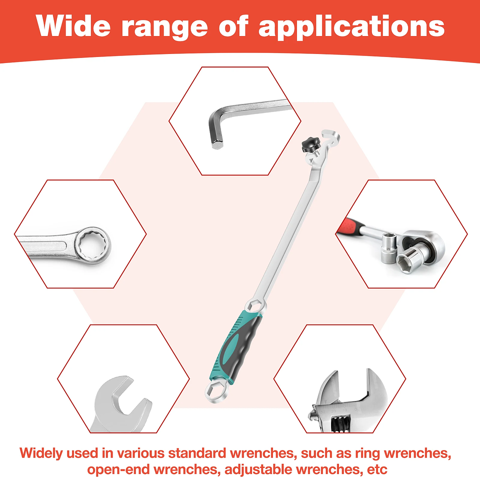 Universal Wrench Extender Tool | Heavy-Duty Cr-V Torque Amplifier Bar 5