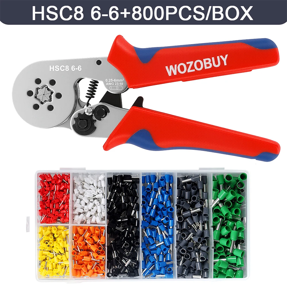 WOZOBUY Ferrule Crimping Tool | HSC8 6-4/6-6 Wire End Plier 16
