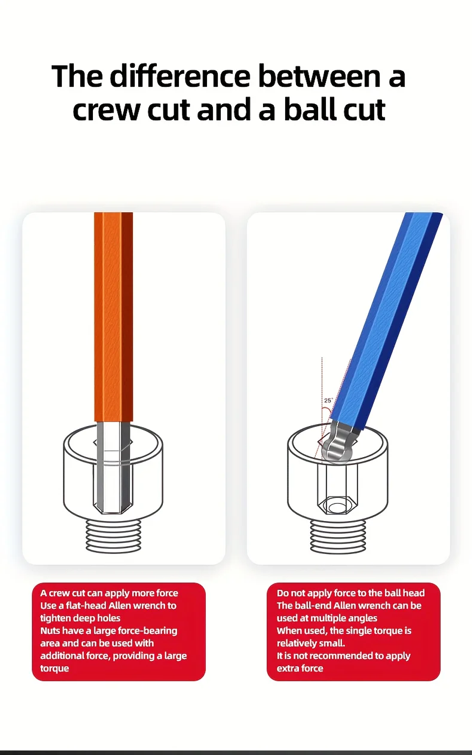 9-Piece Industrial Ball End Hex Key Set | Color-Coded Heavy Duty Allen Wrenches 16
