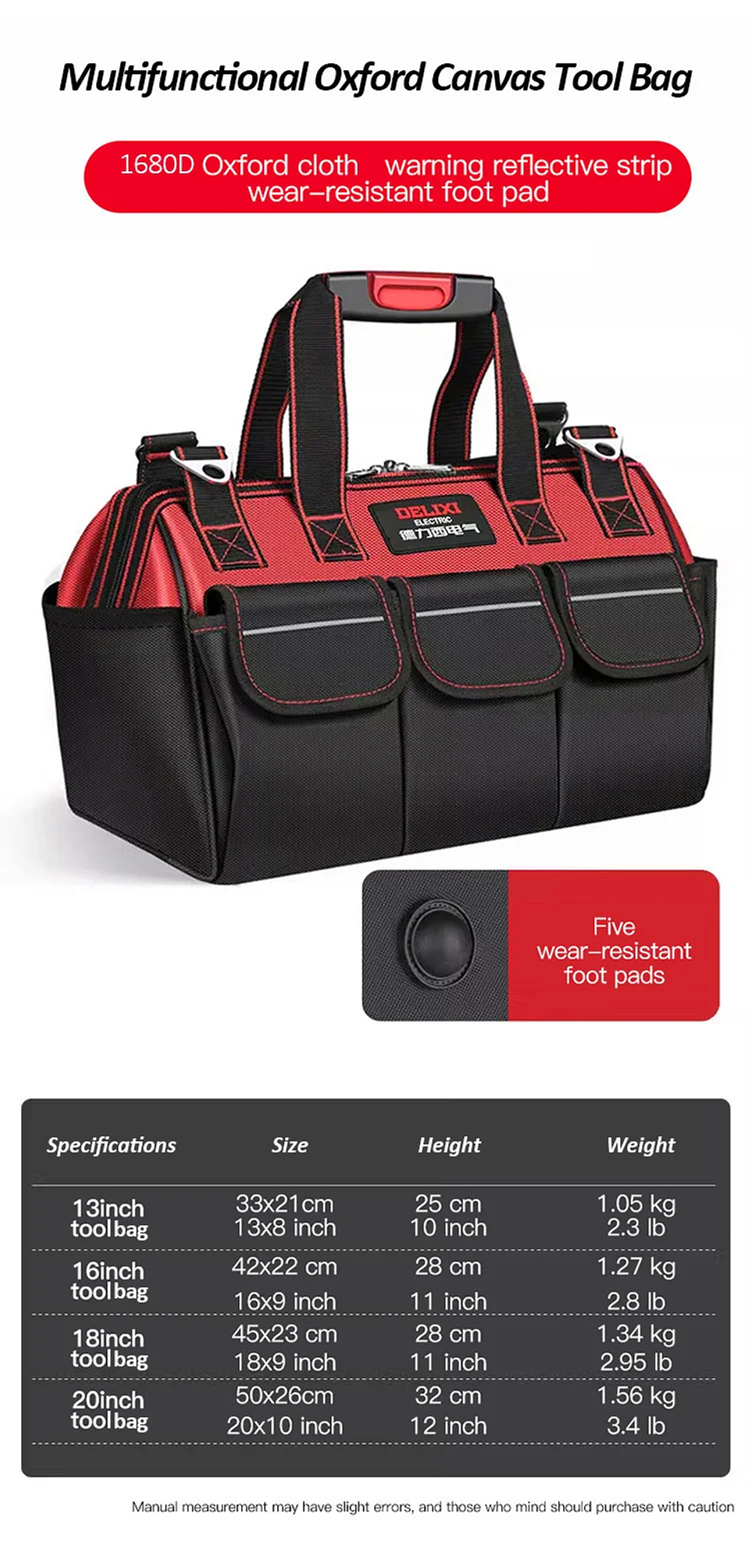 Heavy-Duty Tool Bag | Waterproof Multi-Pocket Organizer for Electricians & Mechanics 24