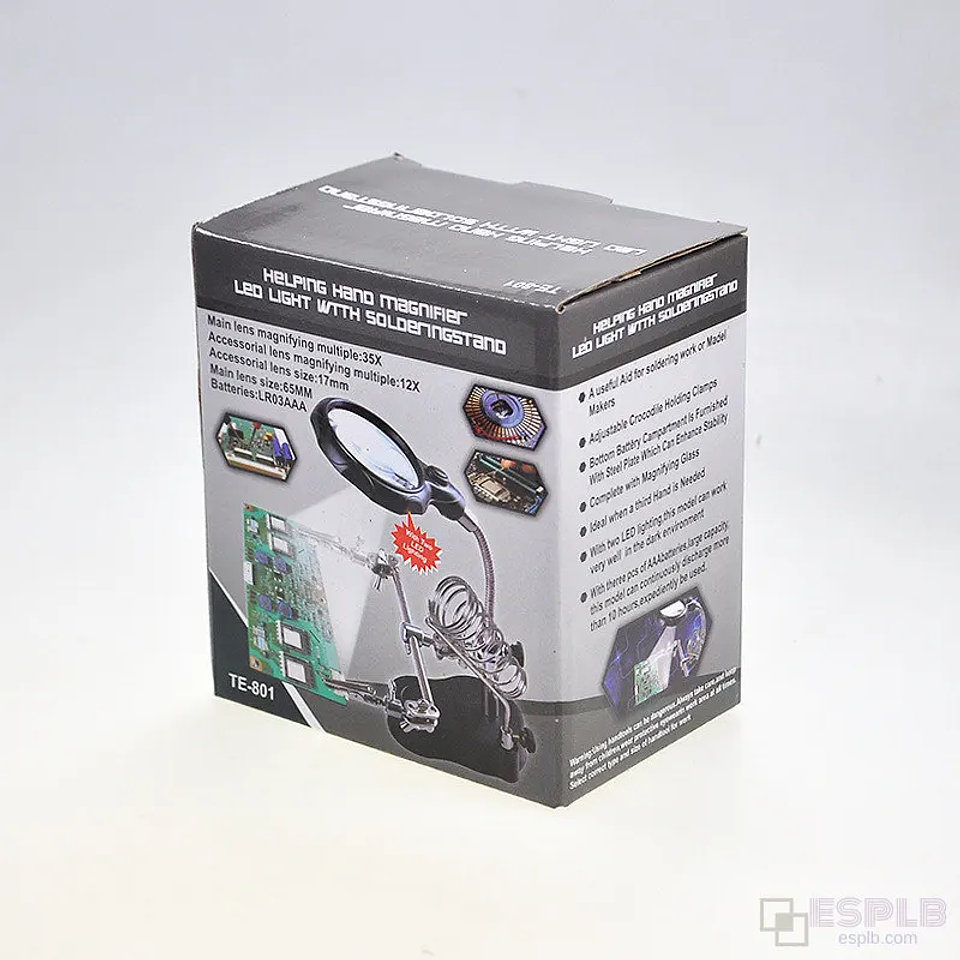 ESPLB 3-in-1 LED Helping Hands Soldering Station | 3.5X & 12X Desktop Magnifier 6