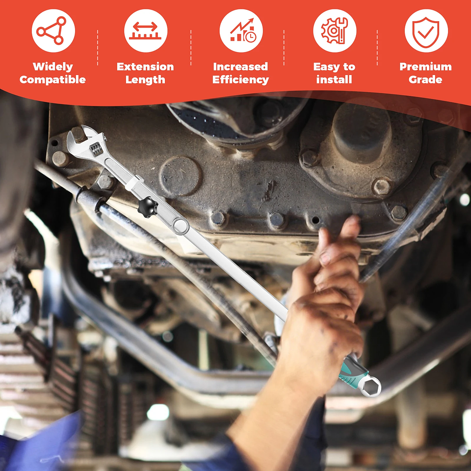 Universal Wrench Extender Tool | Heavy-Duty Cr-V Torque Amplifier Bar 6