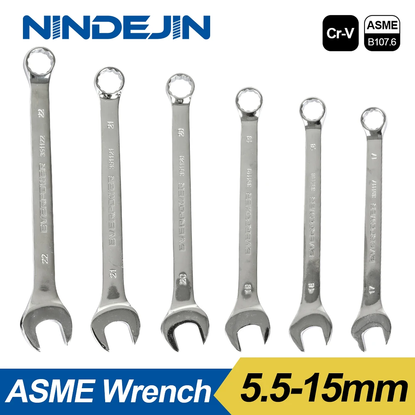 Cr-V Combination Wrench | High-Torque Long Pattern Spanner 1
