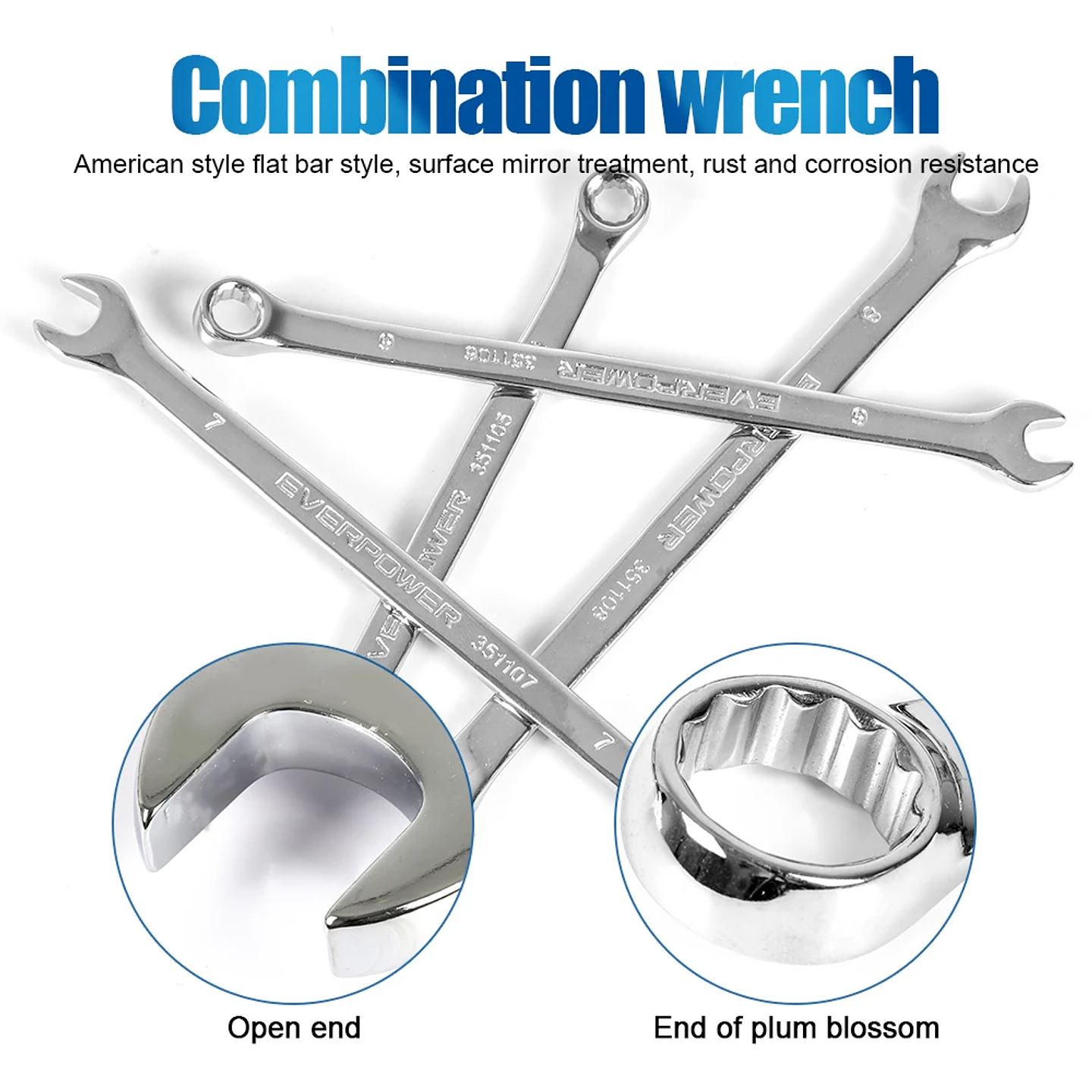 Cr-V Combination Wrench | High-Torque Long Pattern Spanner 2