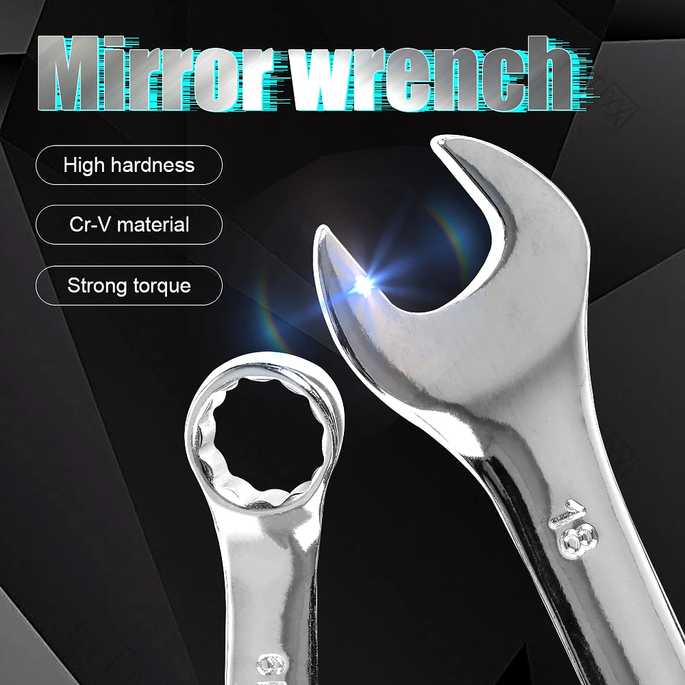 Cr-V Combination Wrench | High-Torque Long Pattern Spanner 3