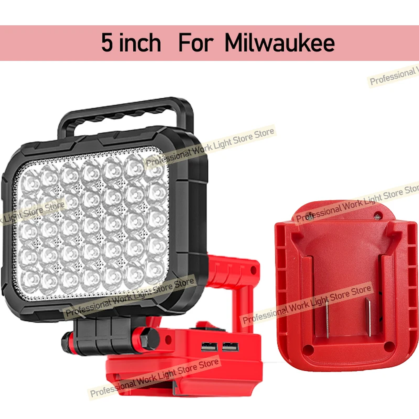 Cordless LED Work Light for Makita, DeWalt & Milwaukee 18V 17