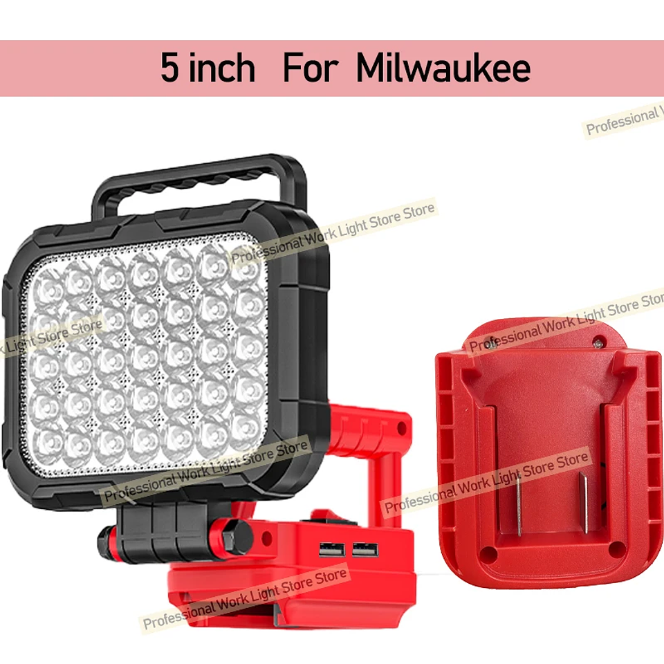 Cordless LED Work Light for Makita, DeWalt & Milwaukee 18V 17
