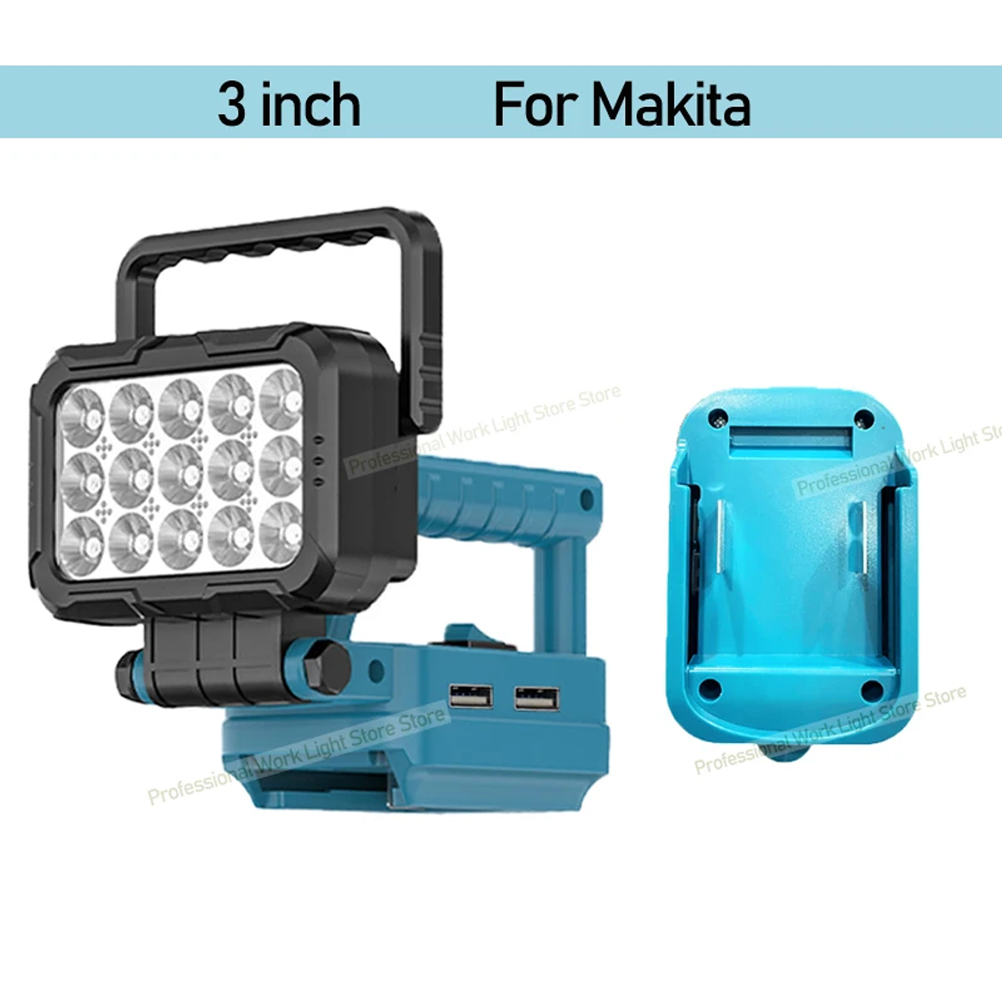 Cordless LED Work Light for Makita, DeWalt & Milwaukee 18V 18