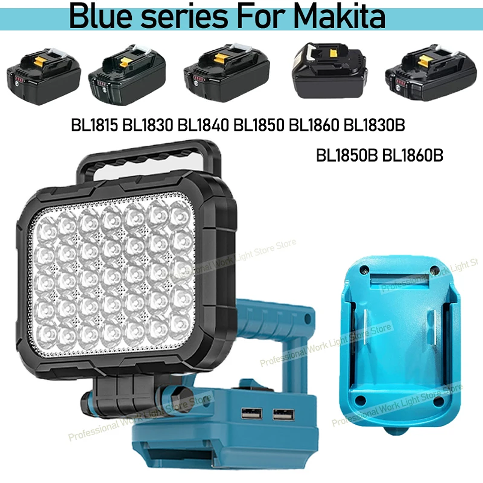 Cordless LED Work Light for Makita, DeWalt & Milwaukee 18V 20