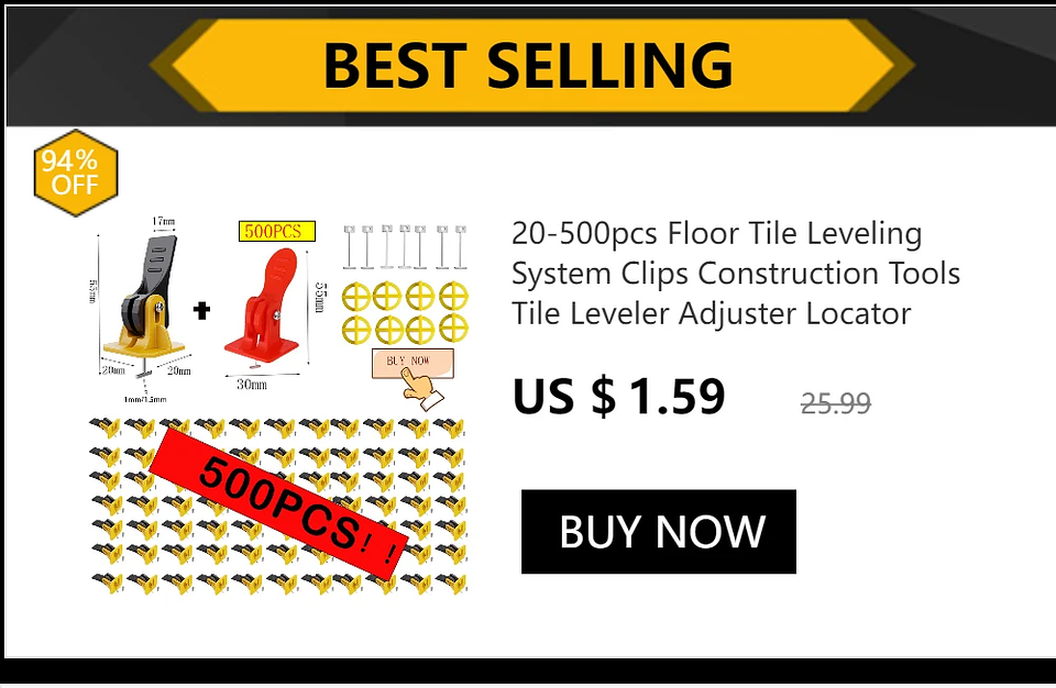Tile Leveling Clips | 1mm–3mm Pro Floor Spacer Bases 36